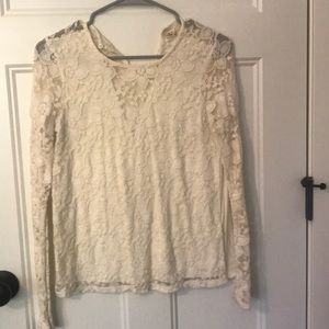 Cream white lace long sleeve